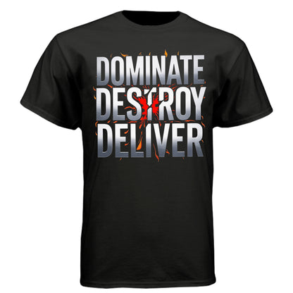 Dominate graphic tee in black - Fear The Warrior