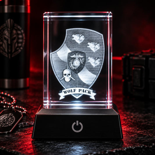 USMC 3rd LAR K9 Crystal Engraving